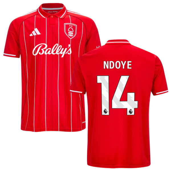 NDOYE #14 Nottingham Forest Home Red Fans Jersey 2025/26 (League Font 联赛字体 ) ★★