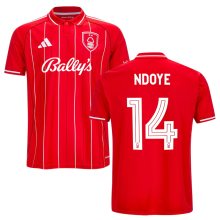 NDOYE #14 Nottingham Forest Home Red Fans Jersey 2025/26 (CUP Font 杯赛字体 ) ★★