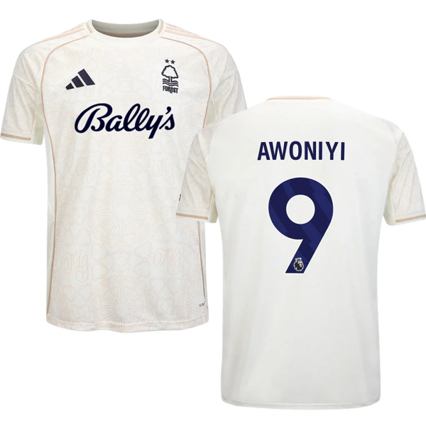 AWONIYI #9 Nottingham Forest Away Fans Jersey 2025/26 (League Font 联赛字体 ) ★★