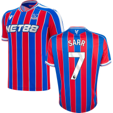 SARR #7 Crystal Palace Home Fans Soccer Jersey 2025/26 (League Font 联赛字体 ) ★★