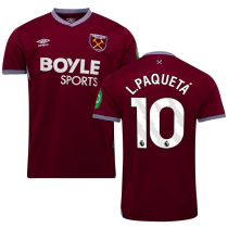 L.Paquetá #10 West Ham Home Fans Soccer Jersey 2025/26 (League Font 联赛字体 ) ★★