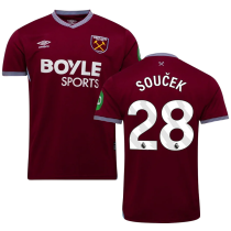 Souček #28 West Ham Home Fans Soccer Jersey 2025/26 (League Font 联赛字体 ) ★★