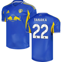 TANAKA #22 Leeds United Away Blue Fans Soccer Jersey 2025/26 (League Font 联赛字体 ) ★★