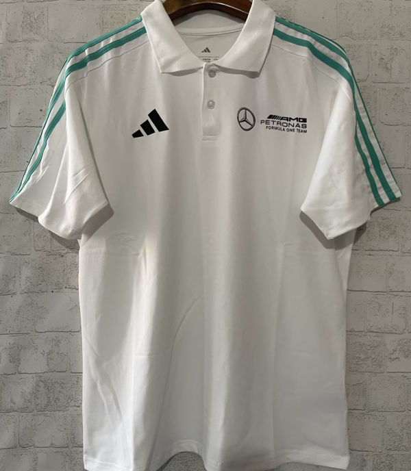 2026 Mercedes AMG Petronas F1 White POLO Team T-Shirt  有领