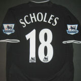2003/2004 M Utd Away Black Retro Long Sleeve Soccer Jersey