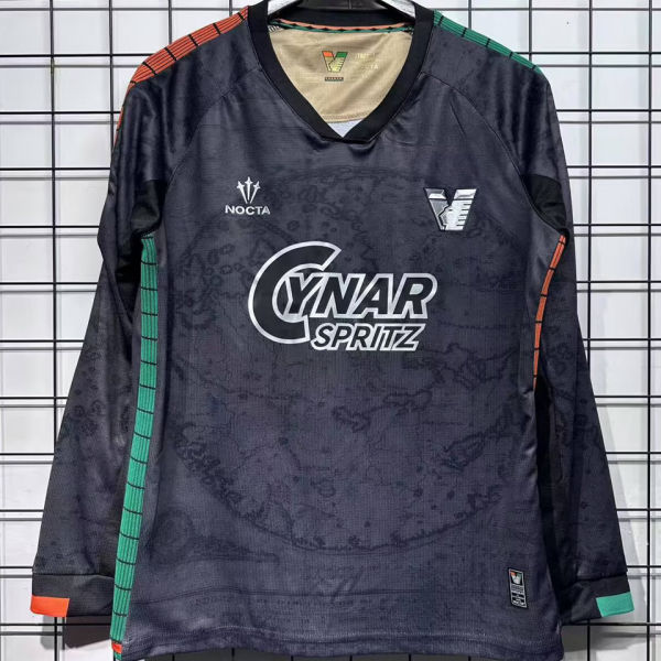 2025/26 Venezia FC Home Long Sleeve Soccer Jersey 胸前黑色字体