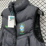 2026/27 Brazil Grey Black Cotton Vest Jacket  J3307 灰黑色