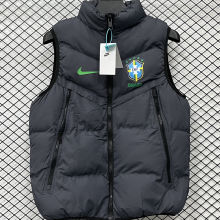 2026/27 Brazil Grey Black Cotton Vest Jacket  J3307 灰黑色