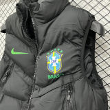 2026/27 Brazil Black Cotton Vest Jacket  J3307 黑色