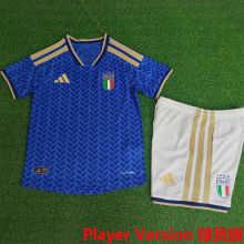 2026/27 Italy Home Blue Player Version Kids Soccer Jersey 球员版童装