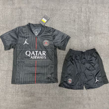 2025/26 PSG 4th Black Kids Soccer Jersey