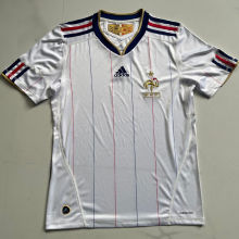 2010 France Away White Retro Soccer Jersey