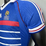1998 France Home Blue Retro Player Version Soccer Jersey