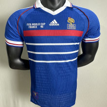 1998 France Home Blue Retro Player Version Soccer Jersey