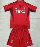 2025/26 Aberdeen Home Red Kids Soccer Jersey阿伯丁/ 阿拉丁