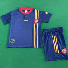 1996 Spain Away Kids Retro Soccer Jersey