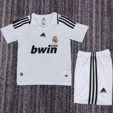 2008/2009 RM Home White Retro Kids Soccer Jersey