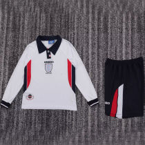 1998 England Home Kids Retro Long Sleeve Soccer Jersey