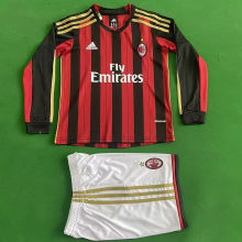 2013/14 AC Home Retro Kids Long Sleeve Soccer Jersey