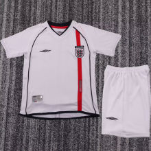 2002 England Home Kids Retro Soccer Jersey