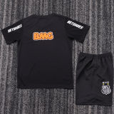 2012/13 Santos Black Retro Kids Long Sleeve Soccer Jersey