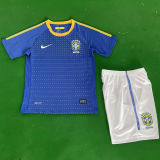 2010 Brazil Away Retro Kids Soccer Jersey
