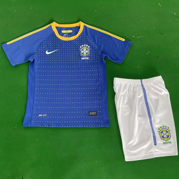2010 Brazil Away Retro Kids Soccer Jersey