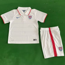 2014 U.S Home White Retro Kids Soccer Jersey