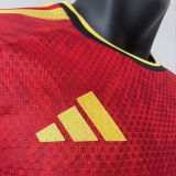2026/27 Belgium Home Red Player Version Long Sleeve Soccer Jersey