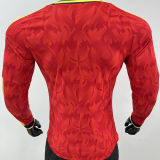 2026/27 Belgium Home Red Player Version Long Sleeve Soccer Jersey