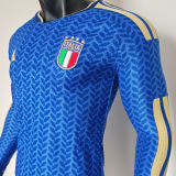 2026/27 Italy Home Blue Player Version Long Sleeve Soccer Jersey
