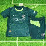 2025/26 Man City 4TH Kids Soccer Jersey