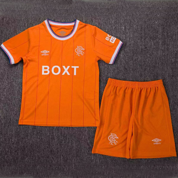 2025/26 Glasgow Rangers 4TH Orange Kids Soccer Jersey