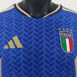 2026/27 Italy Home Blue Player Version Long Sleeve Soccer Jersey