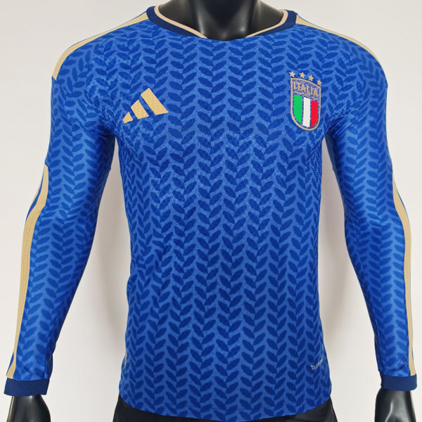 2026/27 Italy Home Blue Player Version Long Sleeve Soccer Jersey