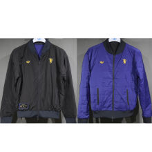 2026/27 M Utd Blue And Black Reversible Sports Cotton Jacket 双面