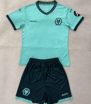 2025/26 Wolves Away Blue Kids Soccer Jersey