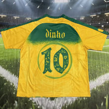 dinho #10 Brazil Yellow Special Edition Retro Style Fans Jersey