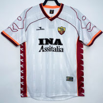 1999/2000 Roma Away White Retro Soccer Jersey