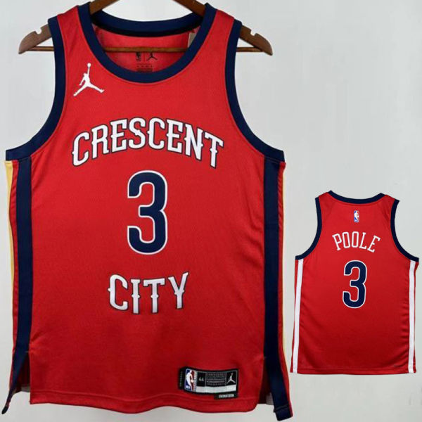 2026 Pelicans POOLE #3 Red NBA Jerseys