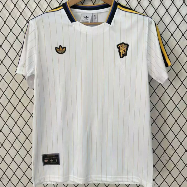 2025/26 M Utd White Retro Style Fans Soccer Jersey