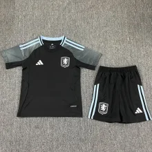 2025/26 Aston Villa Away Black Kids Soccer Jersey