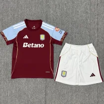 2025/26 Aston Villa Home Kids Soccer Jersey