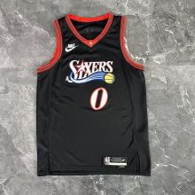 2026 76ers MAXEY #0 Black Black Retro NBA Jerseys 热压