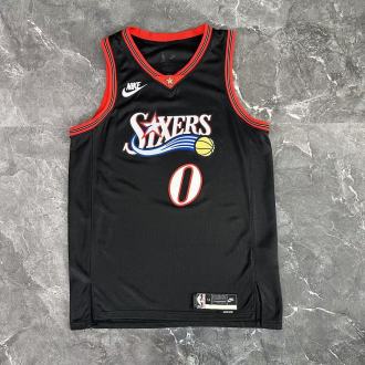 2026 76ers MAXEY #0 Black Black Retro NBA Jerseys 热压