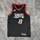 2026 76ers GEORGEG #8 Black Retro NBA Jerseys 热压