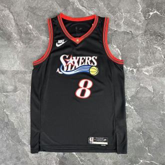2026 76ers GEORGEG #8 Black Retro NBA Jerseys 热压