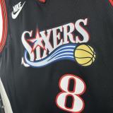 2026 76ers GEORGEG #8 Black Retro NBA Jerseys 热压