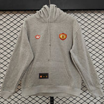 2026 M Utd Grey Retro Style Hoody