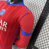 2025/26 PSG Third Red Player Version Long Sleeve Soccer Jersey